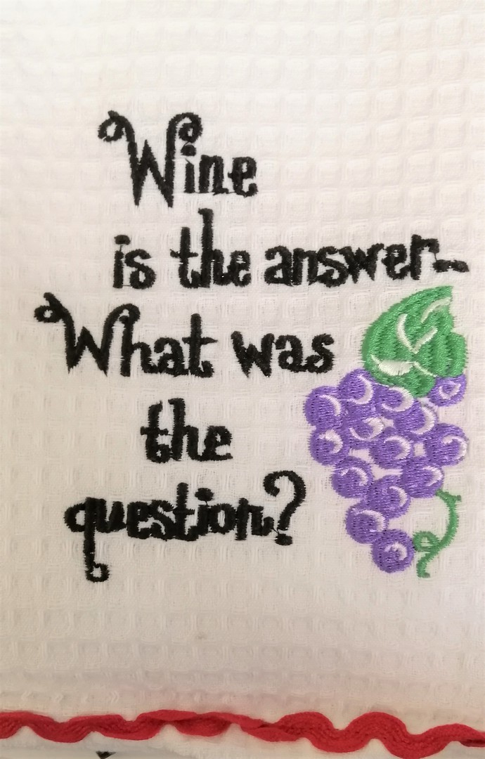 Tea Towel - Wine is the Answer image 0
